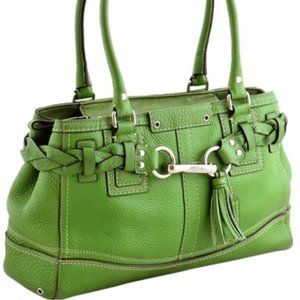COPY - Coach Hampton Pebbled Leather Carryall Braid-Green